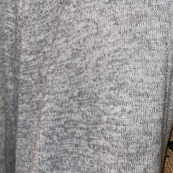 Socialite Gray Long Sleeve Hooded Open Front Duster Length Cardigan Sweater Top. - Picture 5 of 11